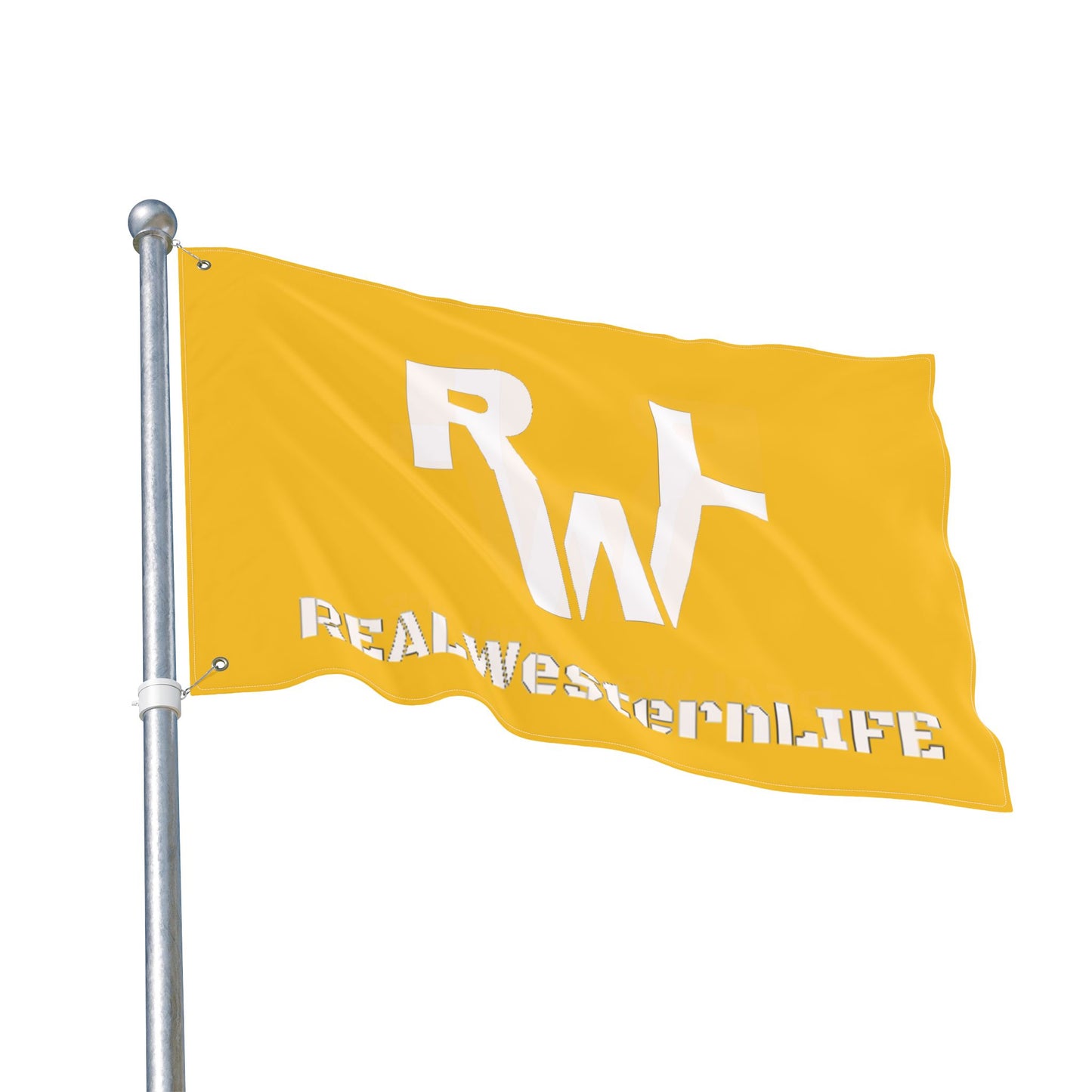 Real Western Life - Double Sided Flag (White Brand)- Customize it!
