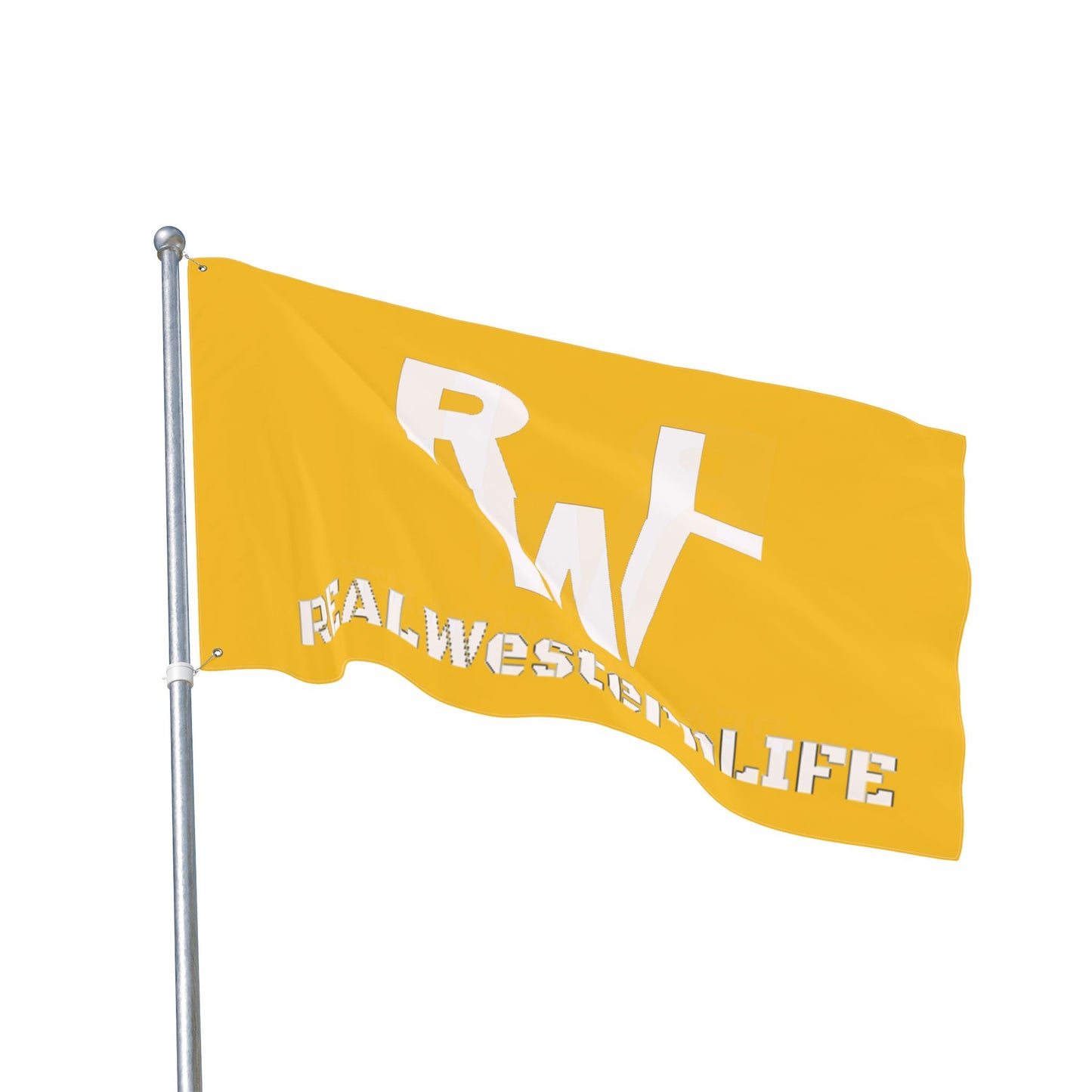 Real Western Life - Double Sided Flag (White Brand)- Customize it!