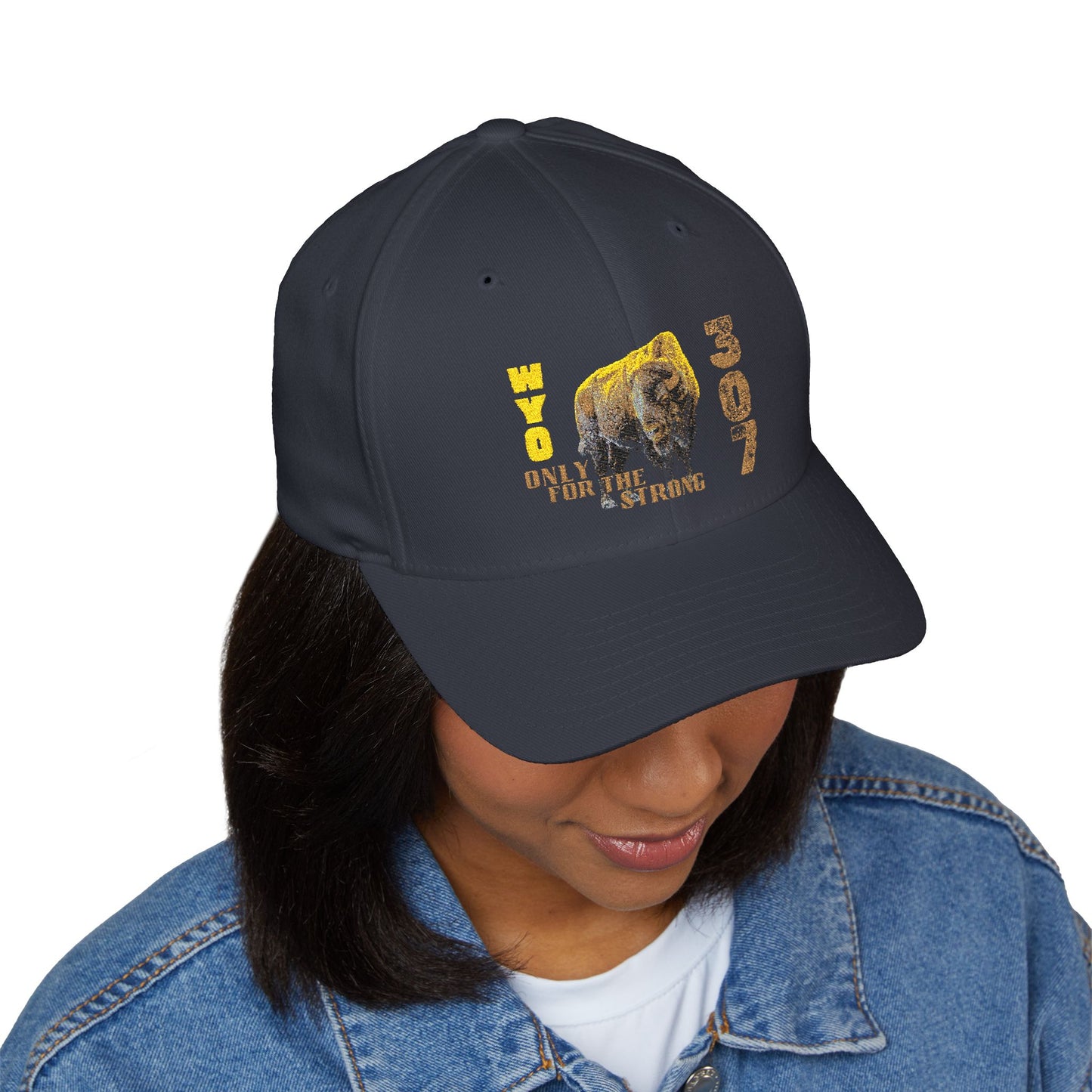 307 Wyoming Bison - Closed-Back Structured Cap (Embroidery)