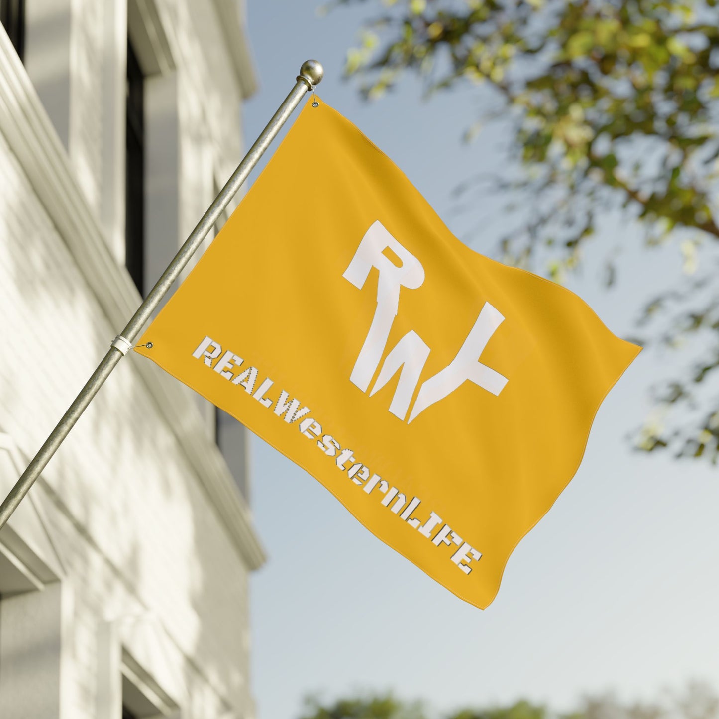 Real Western Life - Double Sided Flag (White Brand)- Customize it!