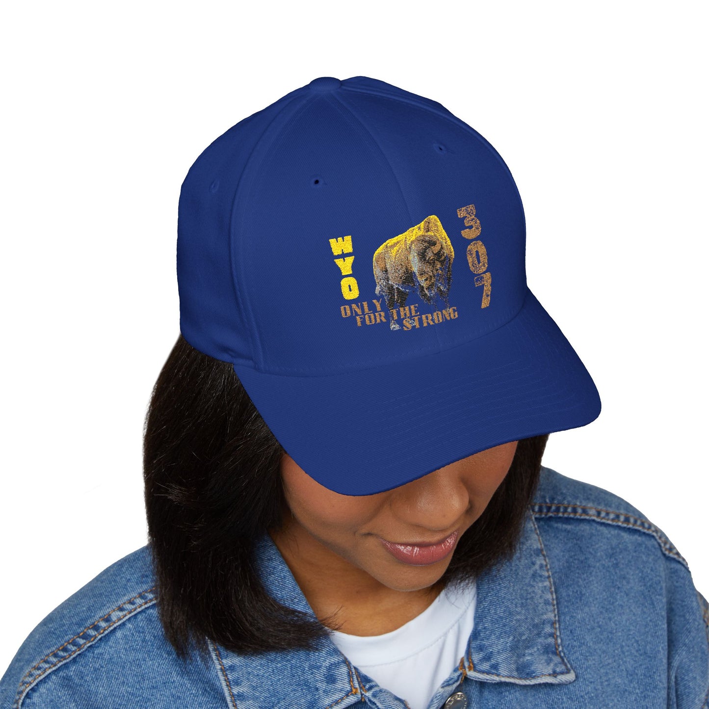 307 Wyoming Bison - Closed-Back Structured Cap (Embroidery)