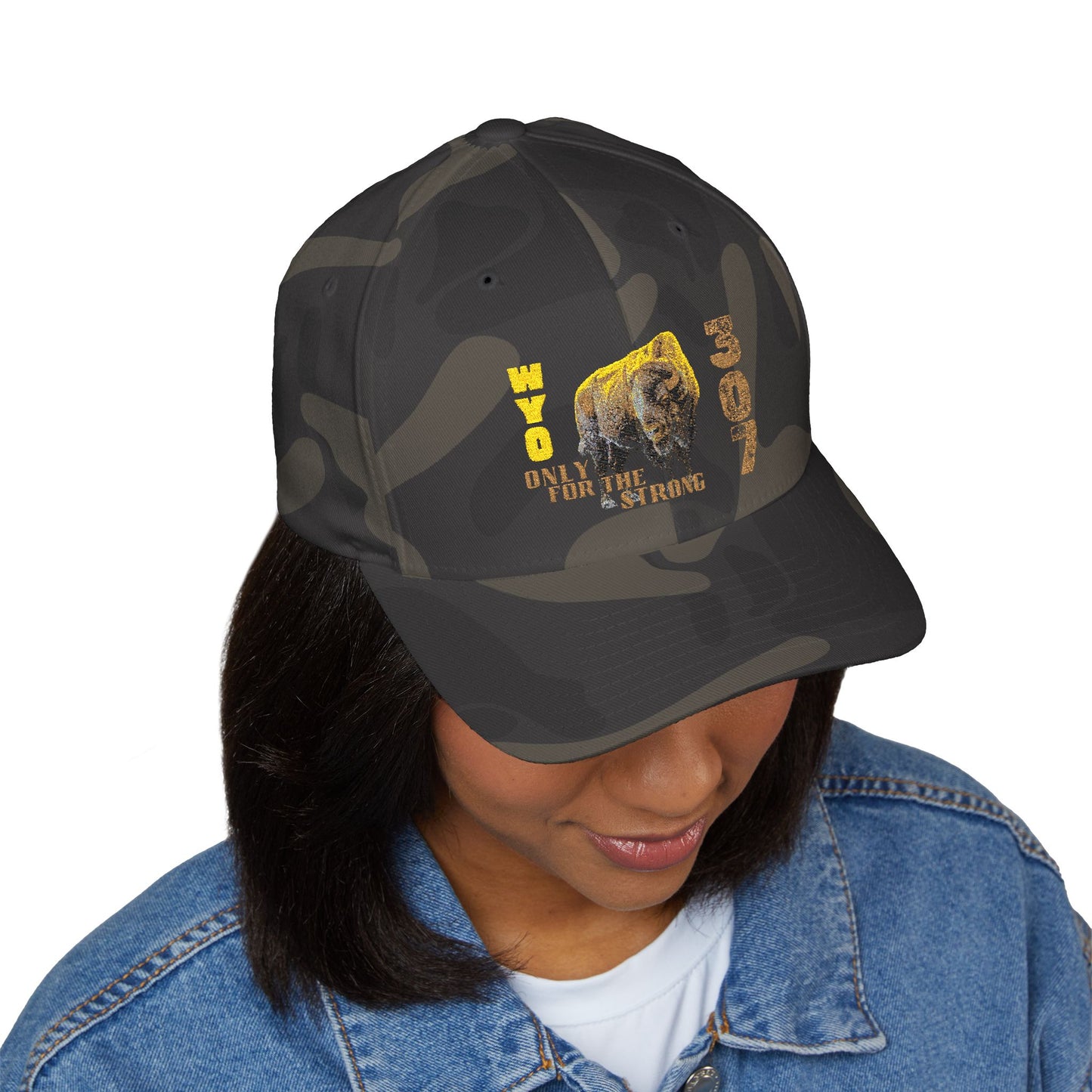 307 Wyoming Bison - Closed-Back Structured Cap (Embroidery)