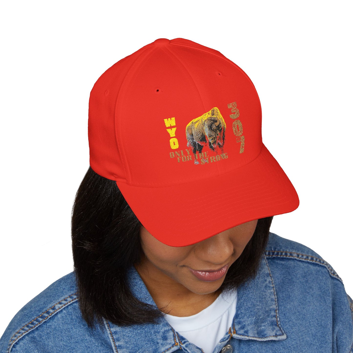 307 Wyoming Bison - Closed-Back Structured Cap (Embroidery)