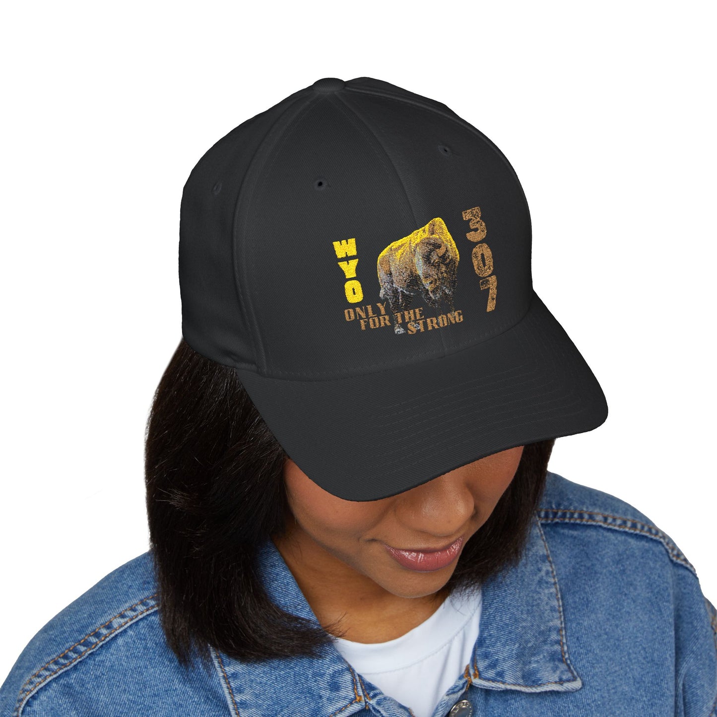307 Wyoming Bison - Closed-Back Structured Cap (Embroidery)