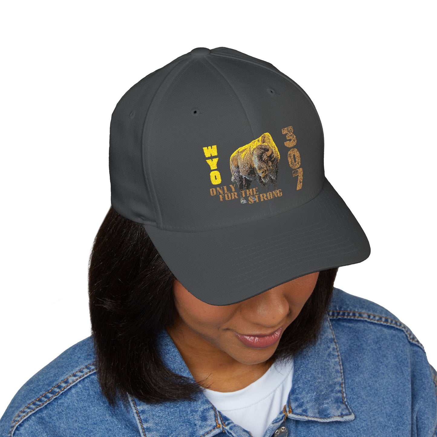 307 Wyoming Bison - Closed-Back Structured Cap (Embroidery)