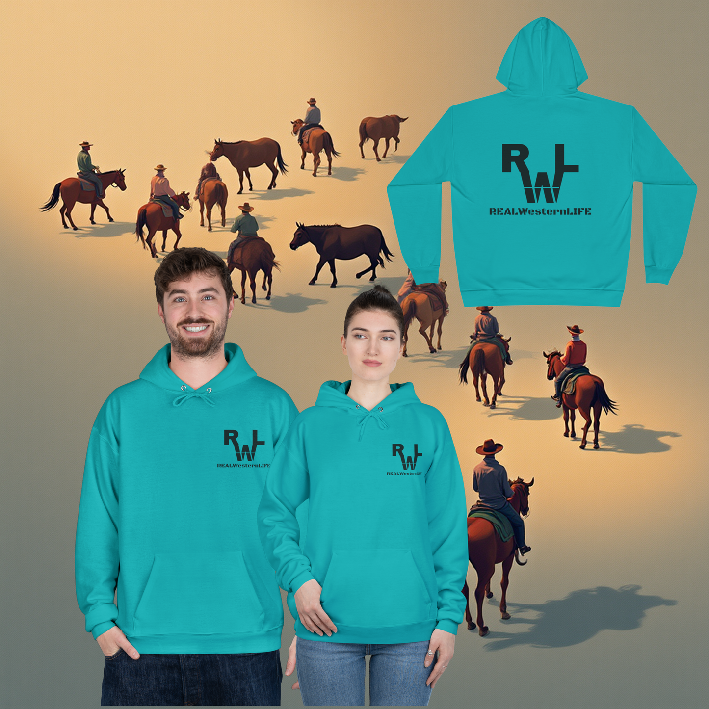 Hooded Sweatshirt, Customize - Black Brand - Sizes S - L