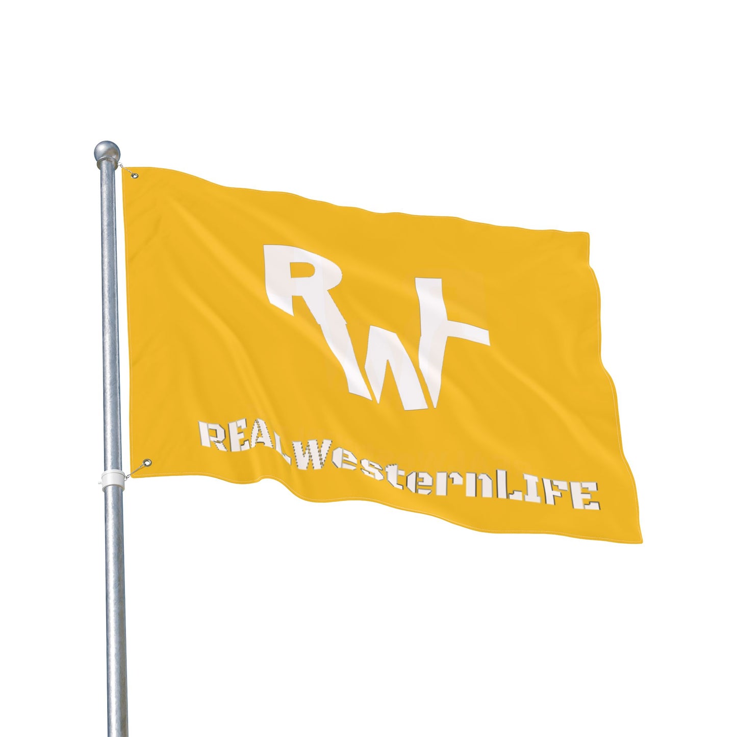 Real Western Life - Double Sided Flag (White Brand)- Customize it!