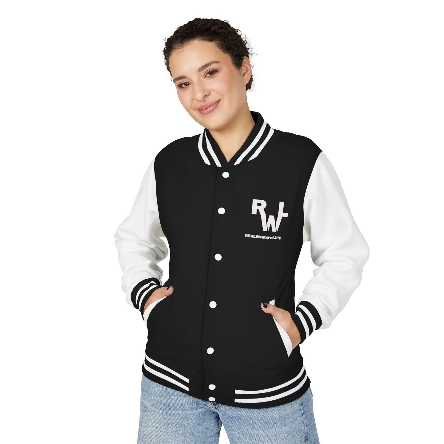 Real Western Life Brand & Ranch Name - Unisex Heavyweight Letterman Jacket,