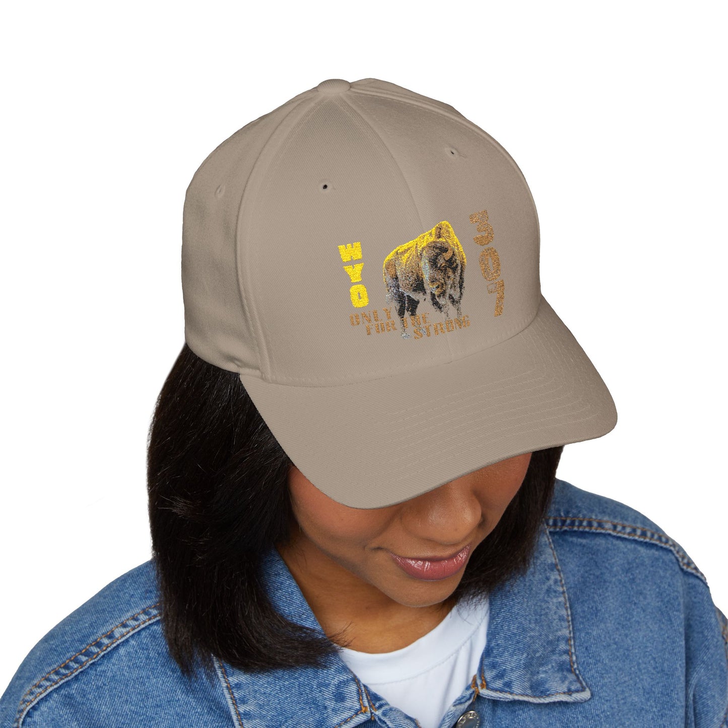307 Wyoming Bison - Closed-Back Structured Cap (Embroidery)