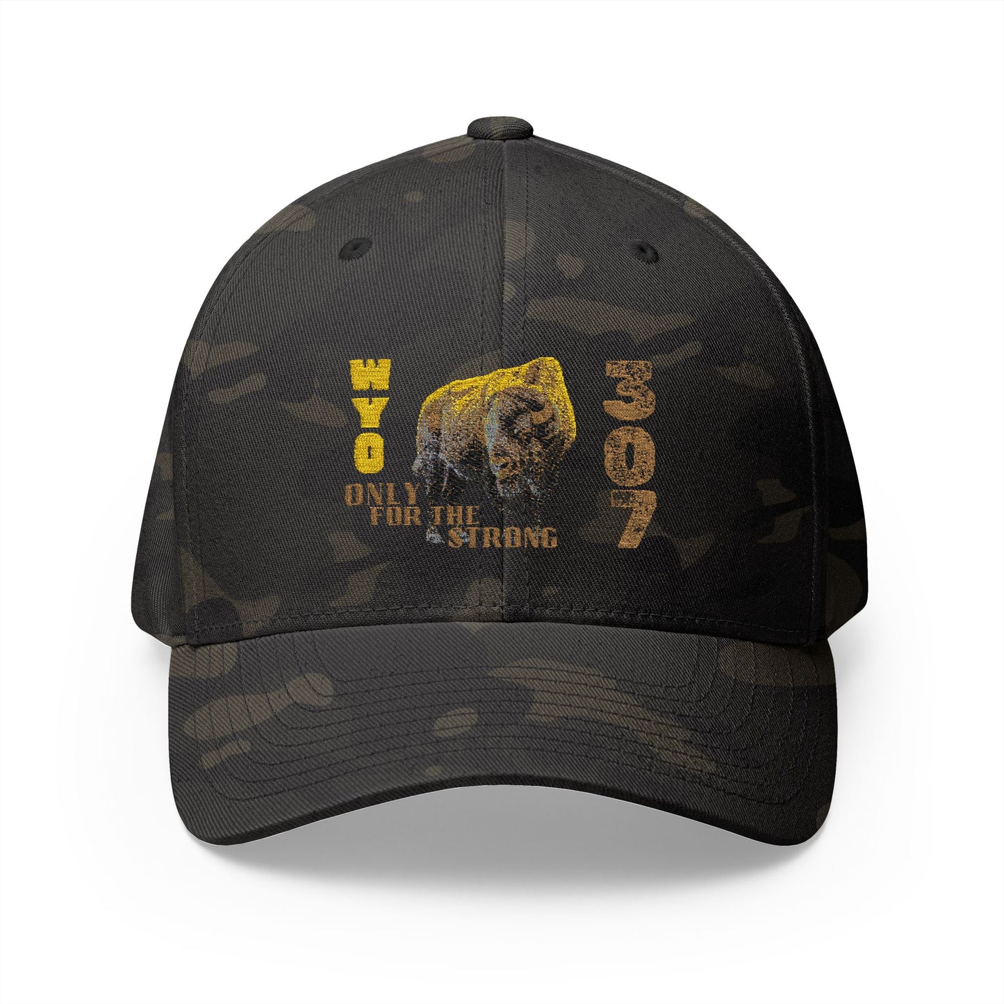 307 Wyoming Bison - Closed-Back Structured Cap (Embroidery)