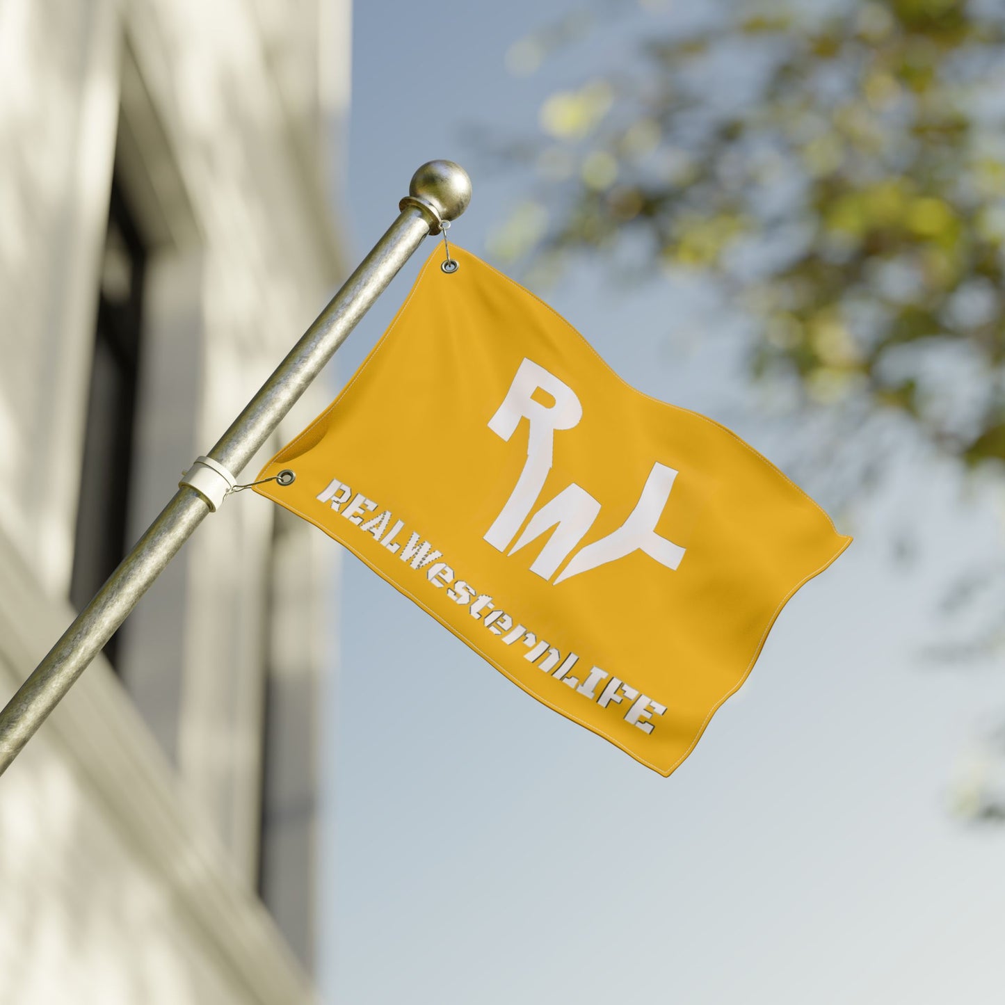 Real Western Life - Double Sided Flag (White Brand)- Customize it!