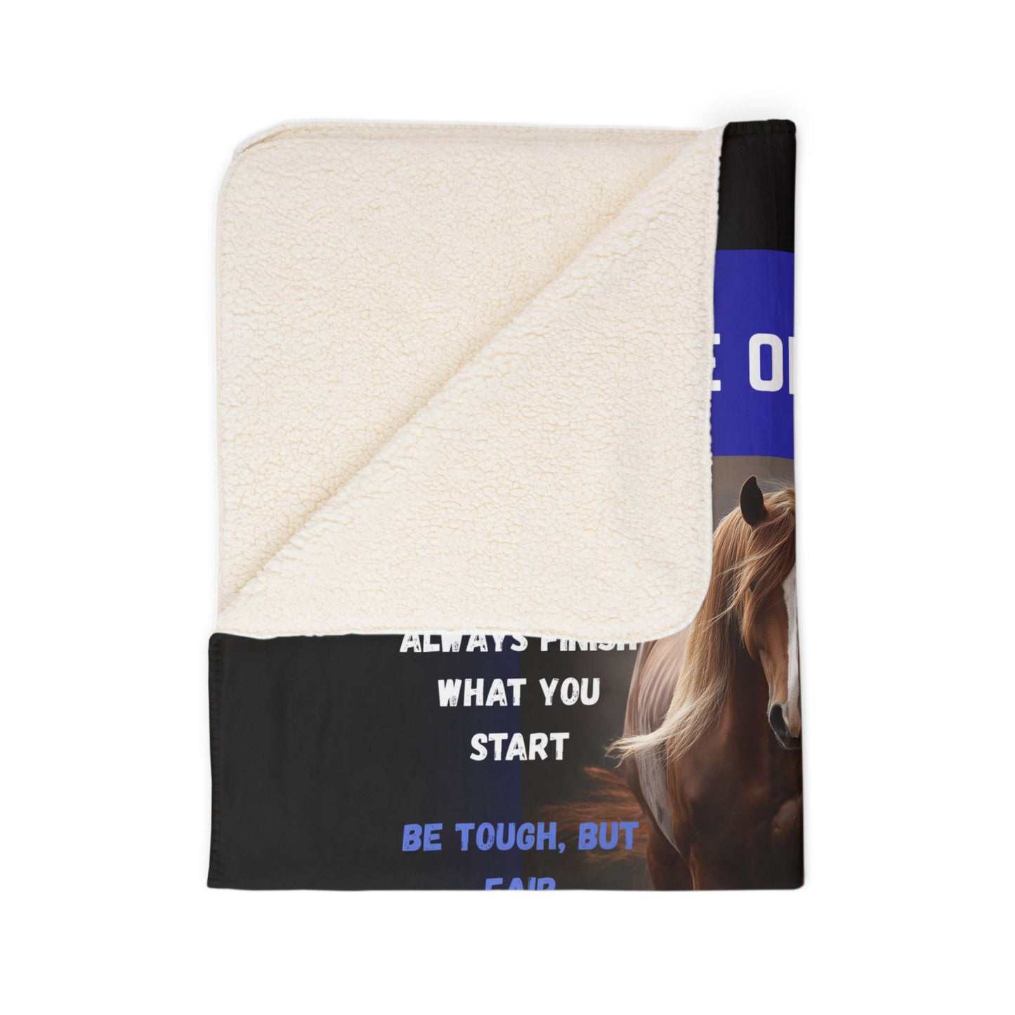 The Code of The West Fleece Sherpa Blanket - Cozy Inspirational Cowboy Decor