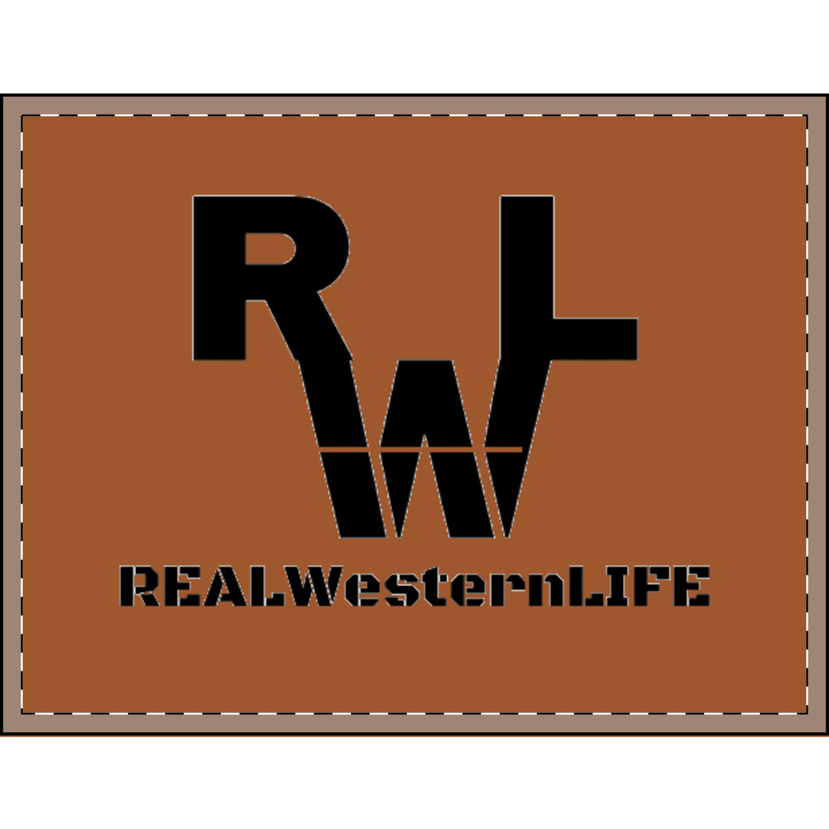 Real Western Life - Velveteen Plush Blanket - Rustic Brown Western Logo Throw