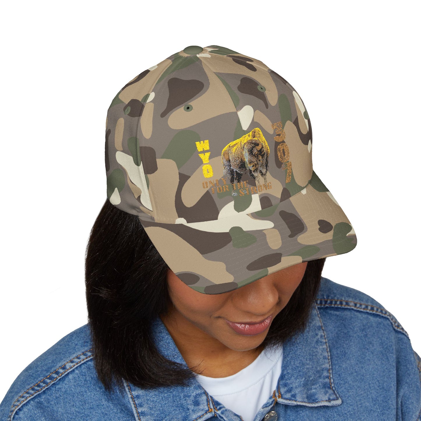 307 Wyoming Bison - Closed-Back Structured Cap (Embroidery)