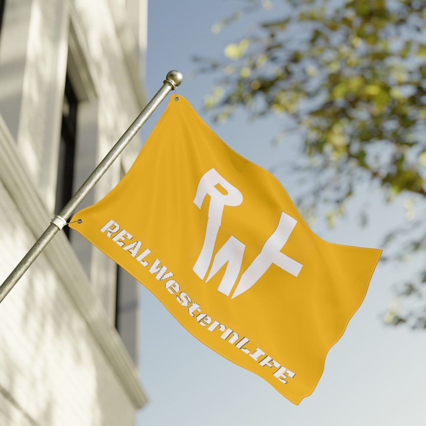 Real Western Life - Double Sided Flag (White Brand)- Customize it!