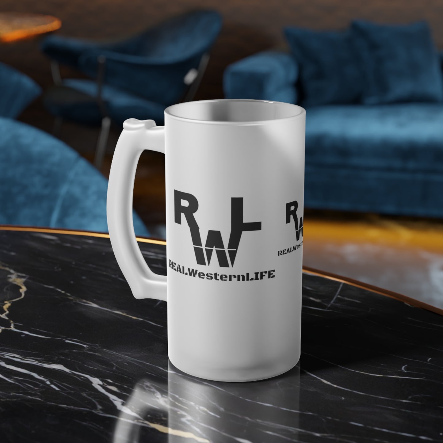 Real Western Life - Frosted Glass Beer Mug