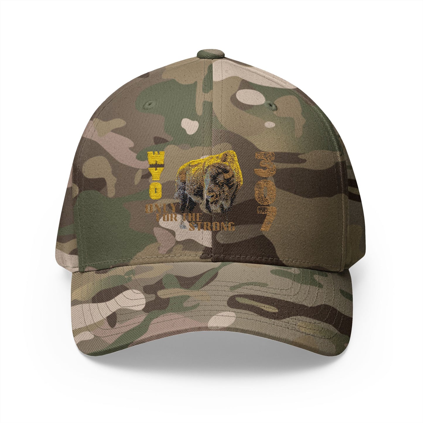 307 Wyoming Bison - Closed-Back Structured Cap (Embroidery)