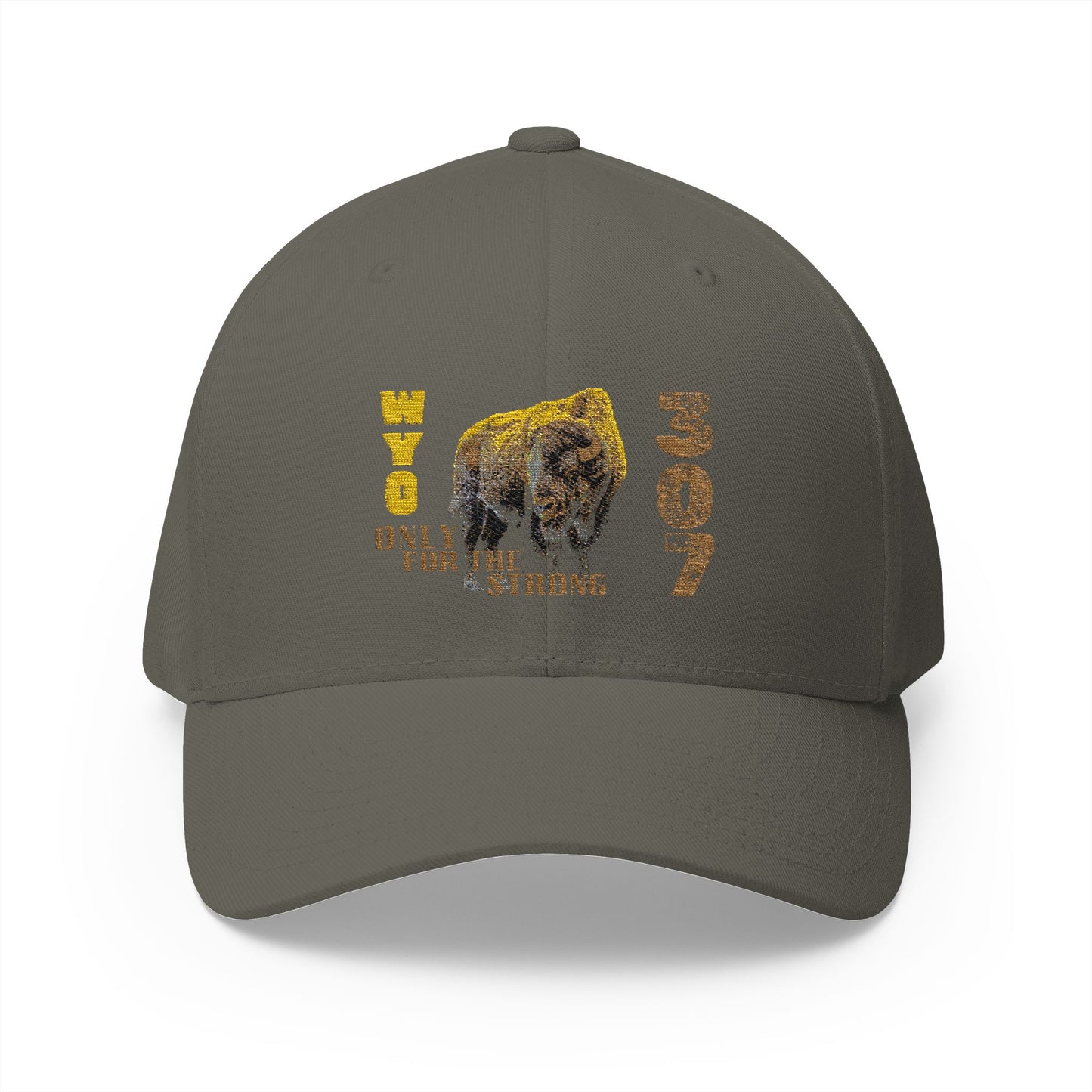 307 Wyoming Bison - Closed-Back Structured Cap (Embroidery)