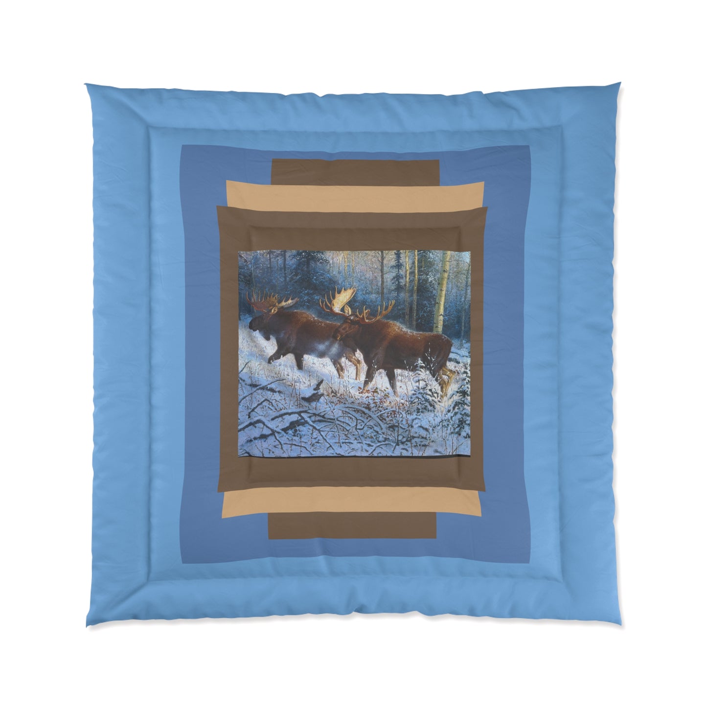 Moose in the Snow – Western Wilderness Comforter