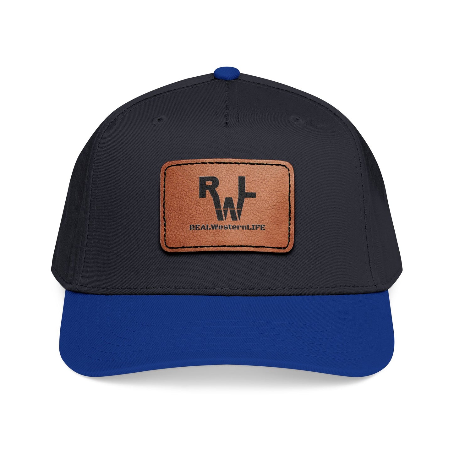 Real Western Life -Leather Patch Baseball Cap — Retro Rugged Logo Hat