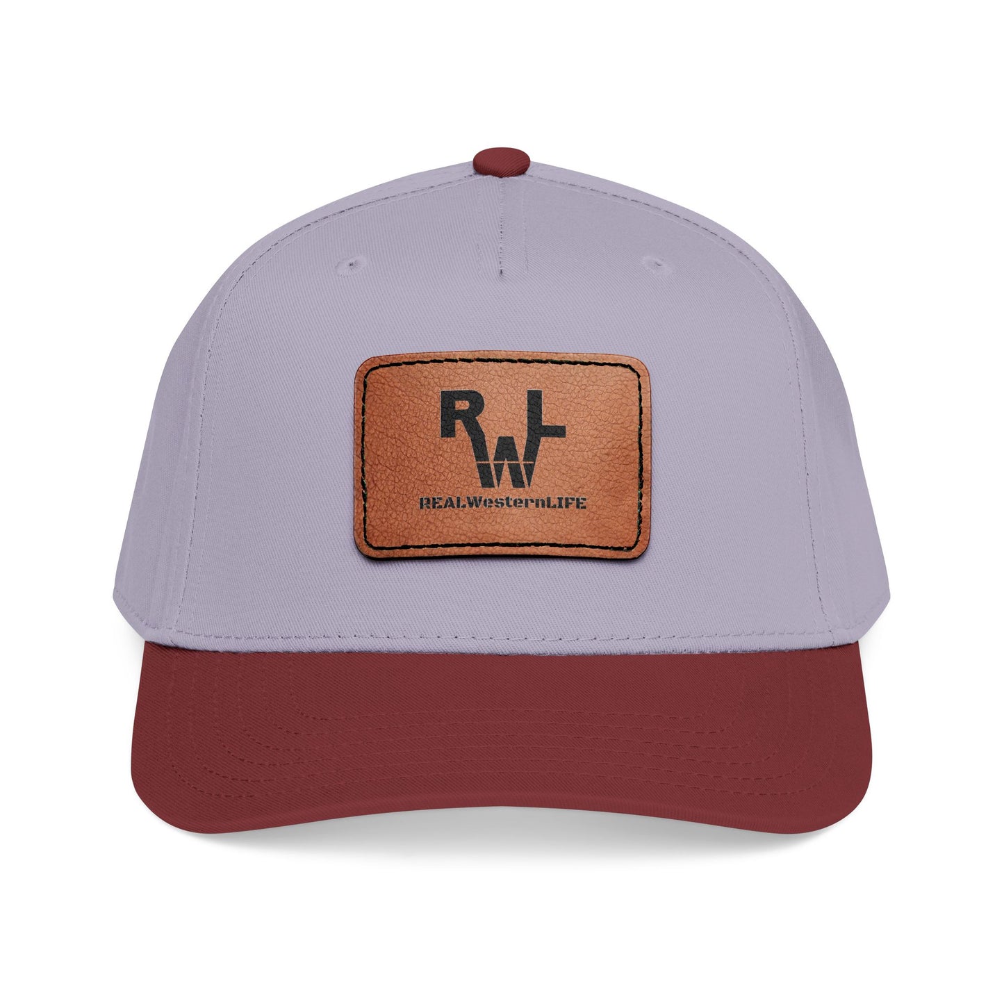 Real Western Life -Leather Patch Baseball Cap — Retro Rugged Logo Hat