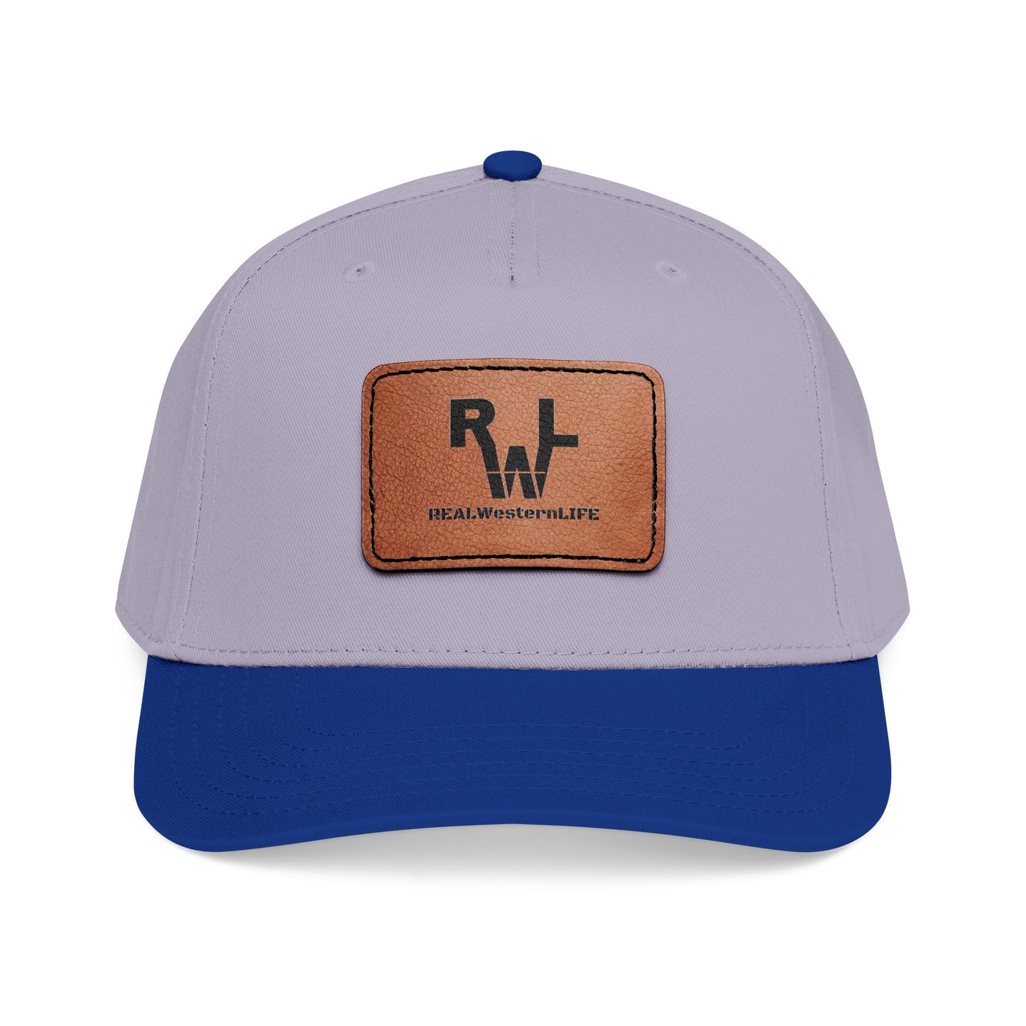 Real Western Life -Leather Patch Baseball Cap — Retro Rugged Logo Hat