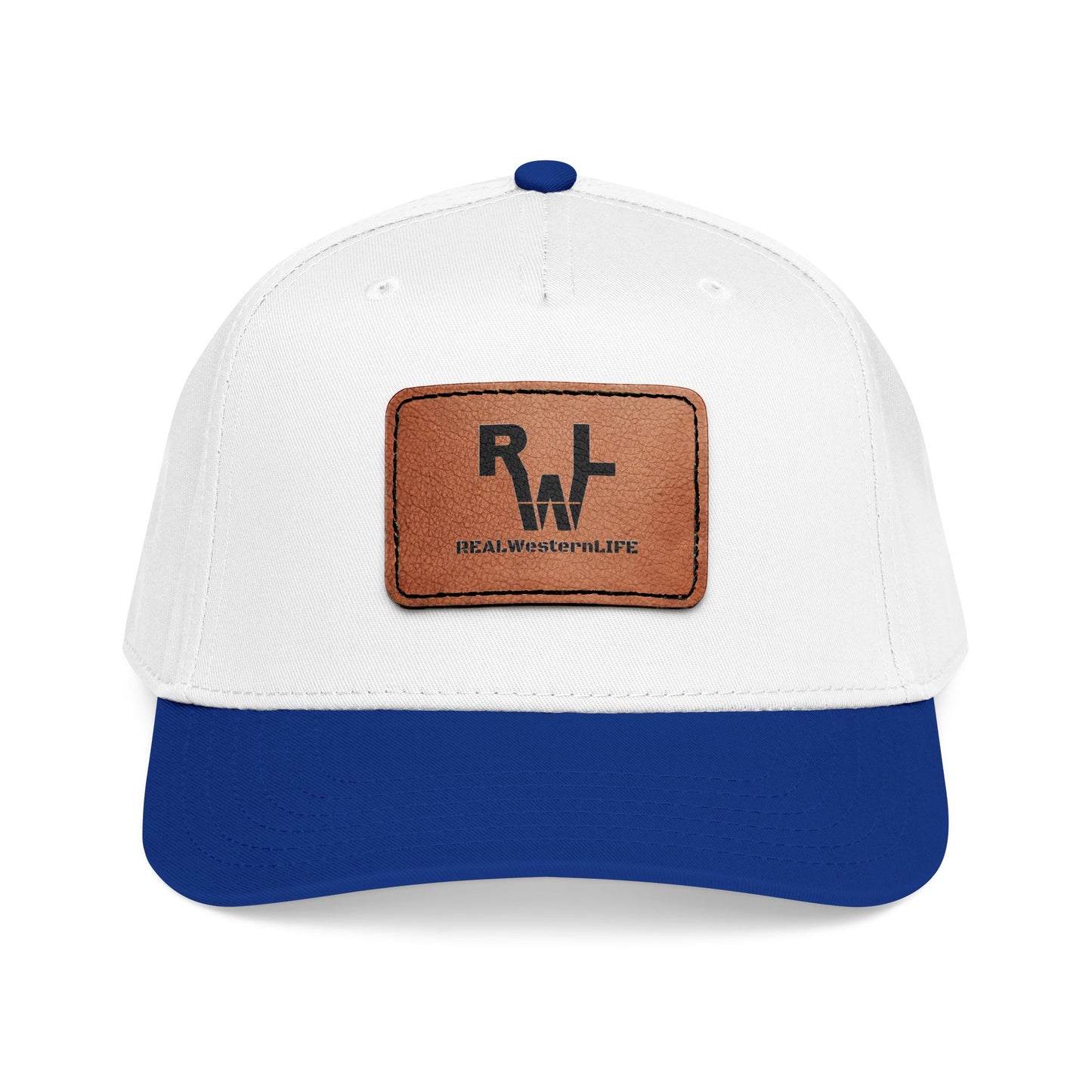 Real Western Life -Leather Patch Baseball Cap — Retro Rugged Logo Hat