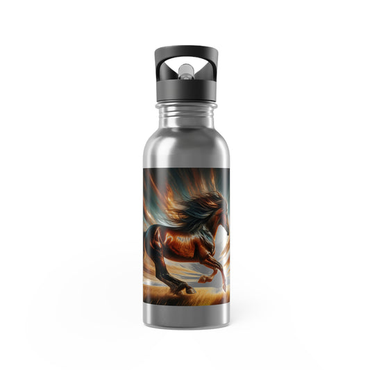Stainless Steel Water Bottle With Straw Spirt Horse image, 20oz