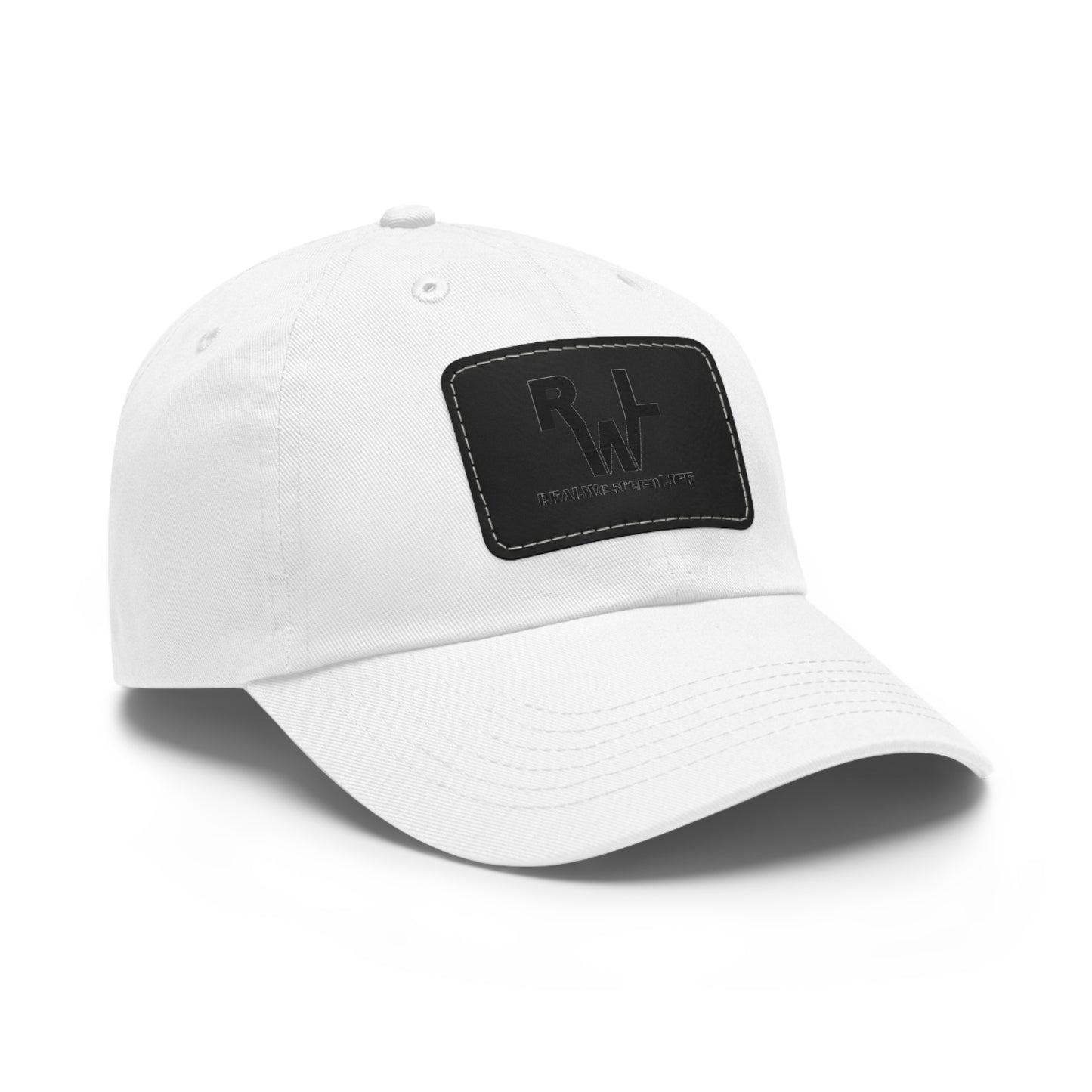 Leather Patch Dad Hat — RW RealWaterLife Logo Adjustable Baseball Cap