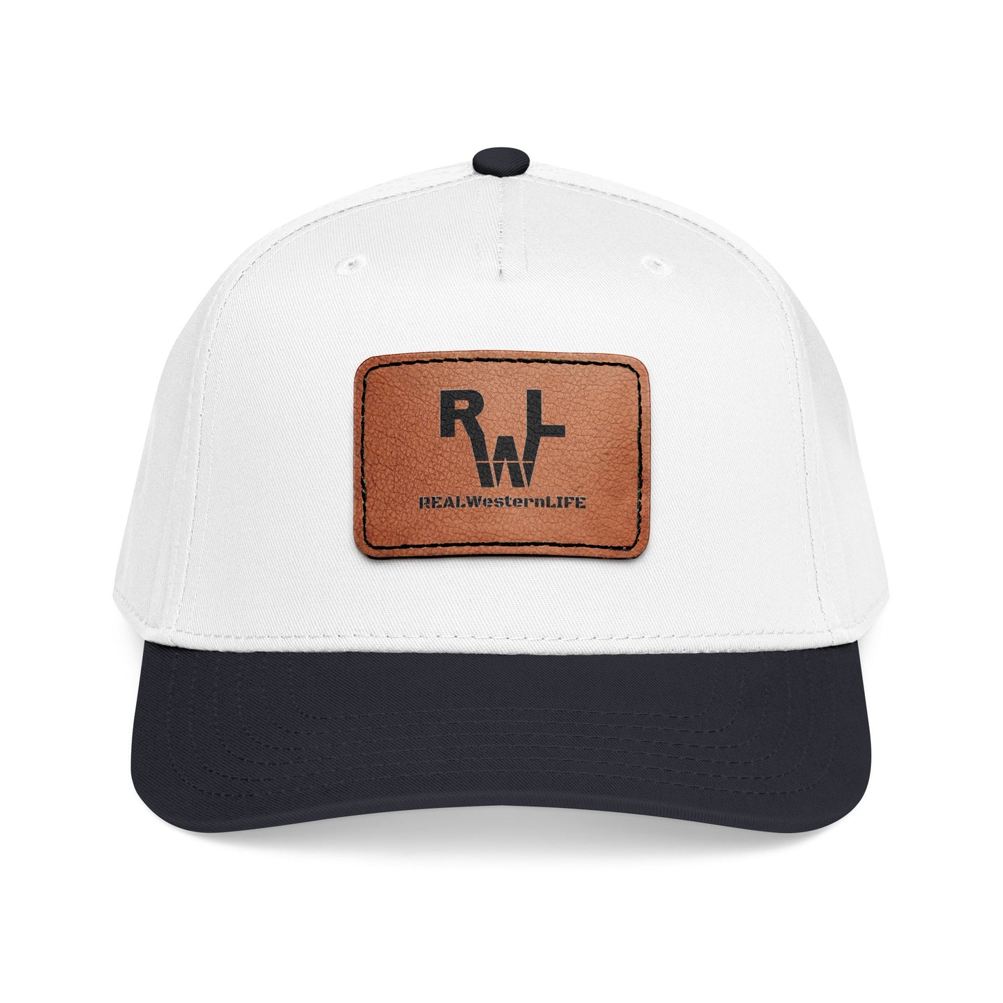 Real Western Life -Leather Patch Baseball Cap — Retro Rugged Logo Hat