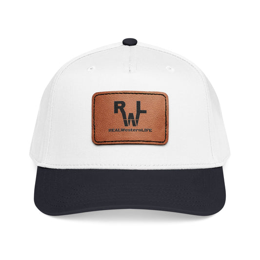 Real Western Life -Leather Patch Baseball Cap — Retro Rugged Logo Hat