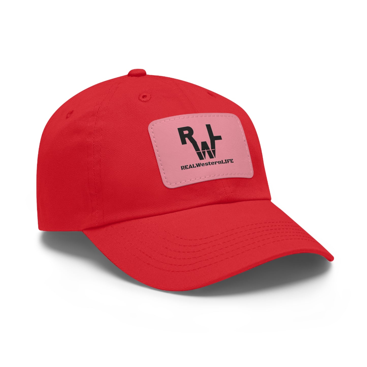 Leather Patch Dad Hat — RW RealWaterLife Logo Adjustable Baseball Cap
