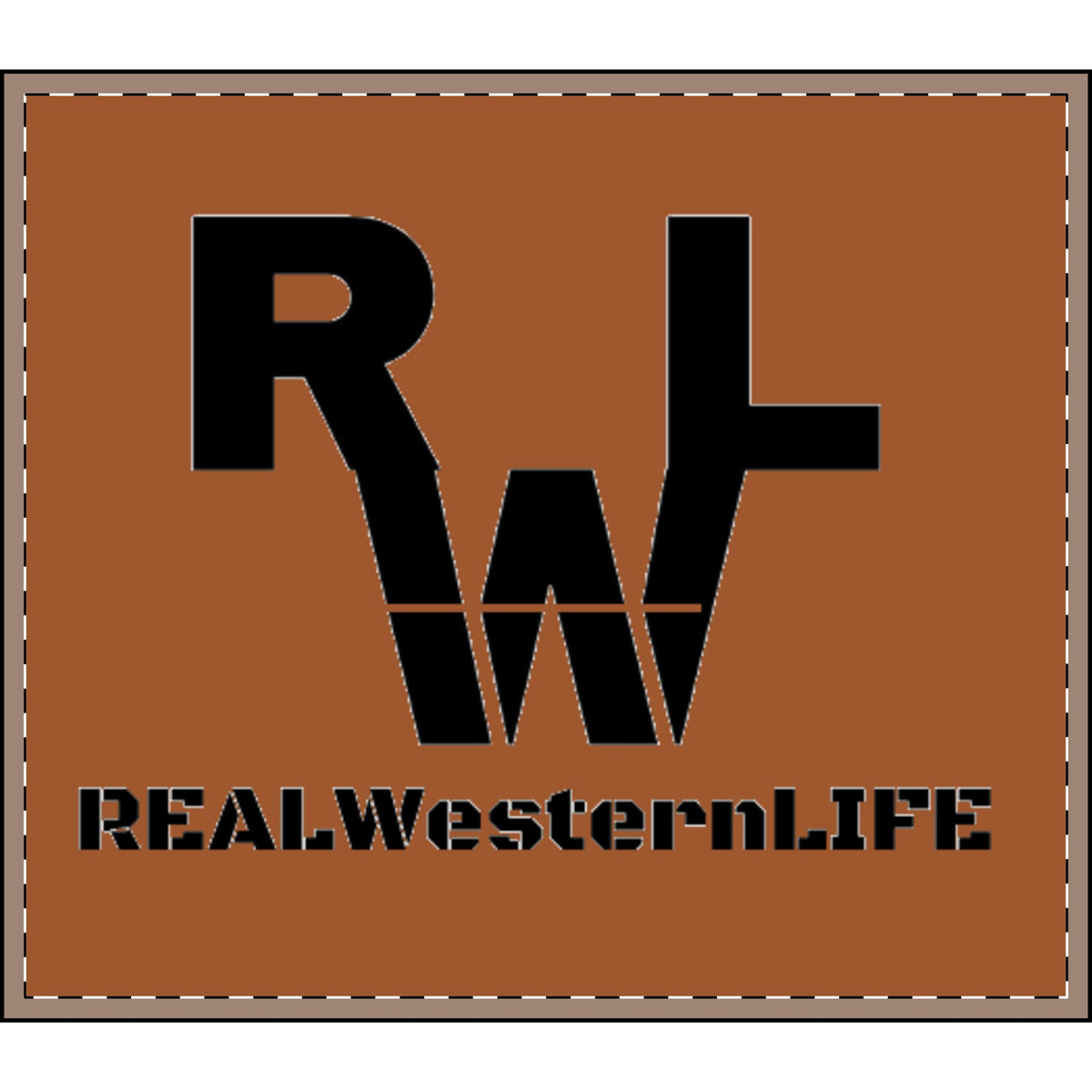 Real Western Life - Velveteen Plush Blanket - Rustic Brown Western Logo Throw