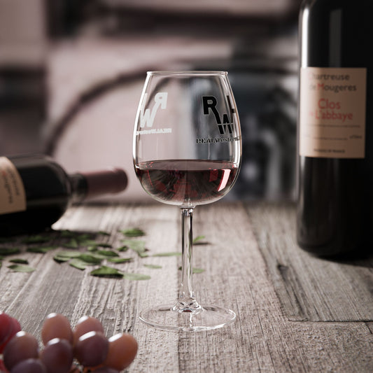 Real Western Life (RWL) Black Brand - 12oz Etched Wine Glass  Stemmed Glassware - Customizable with your brand/ranch name or leave it  with the RWL branding!