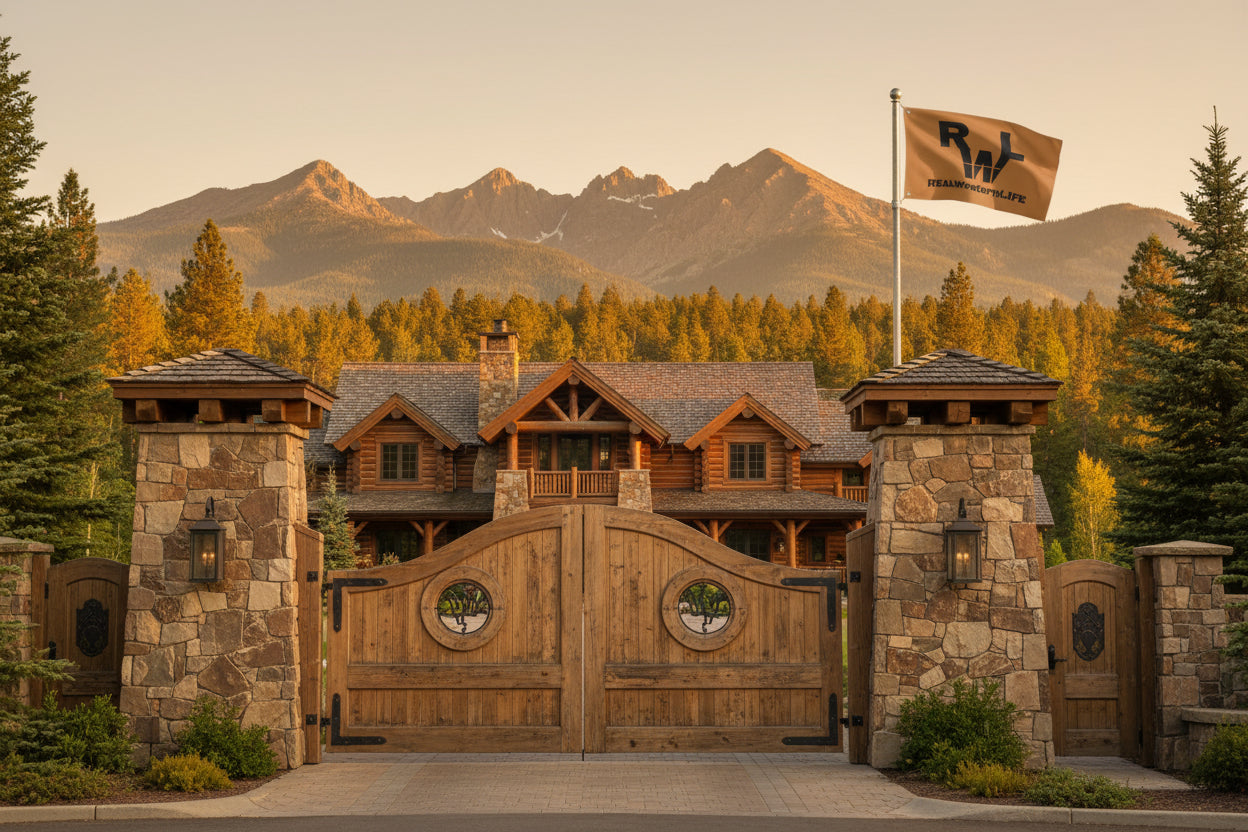 Brown Double Sided Flag - Black Brand -  Customizable with your own Brand/Ranch name or leave it with RWL Branding
