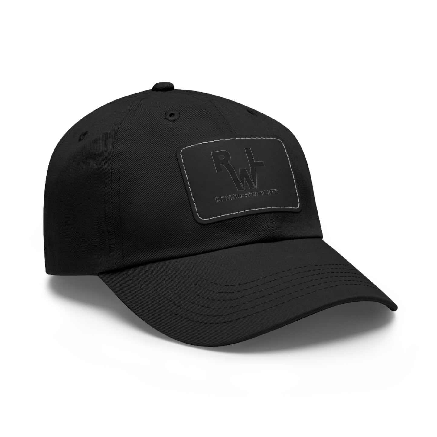Leather Patch Dad Hat — RW RealWaterLife Logo Adjustable Baseball Cap