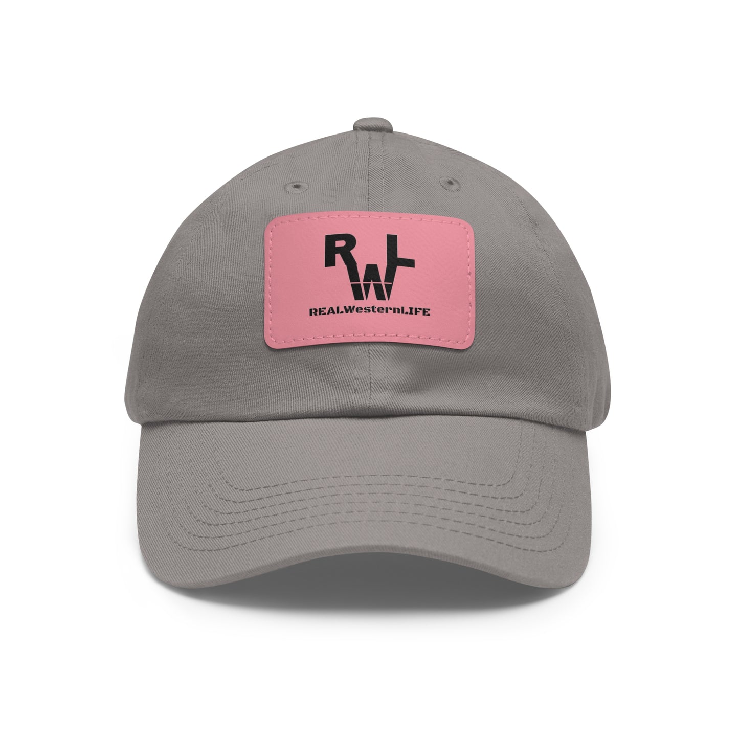 Leather Patch Dad Hat — RW RealWaterLife Logo Adjustable Baseball Cap
