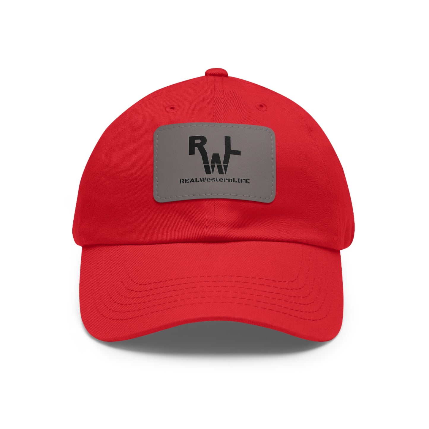 Leather Patch Dad Hat — RW RealWaterLife Logo Adjustable Baseball Cap