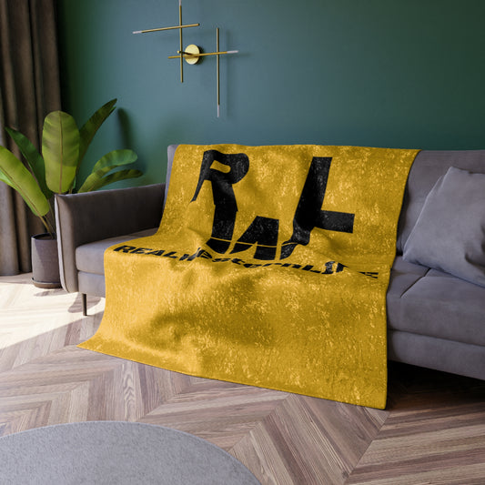 Real Western Life - Customized  Cozy Crushed Velvet Blanket w/Your Brand and Ranch Name