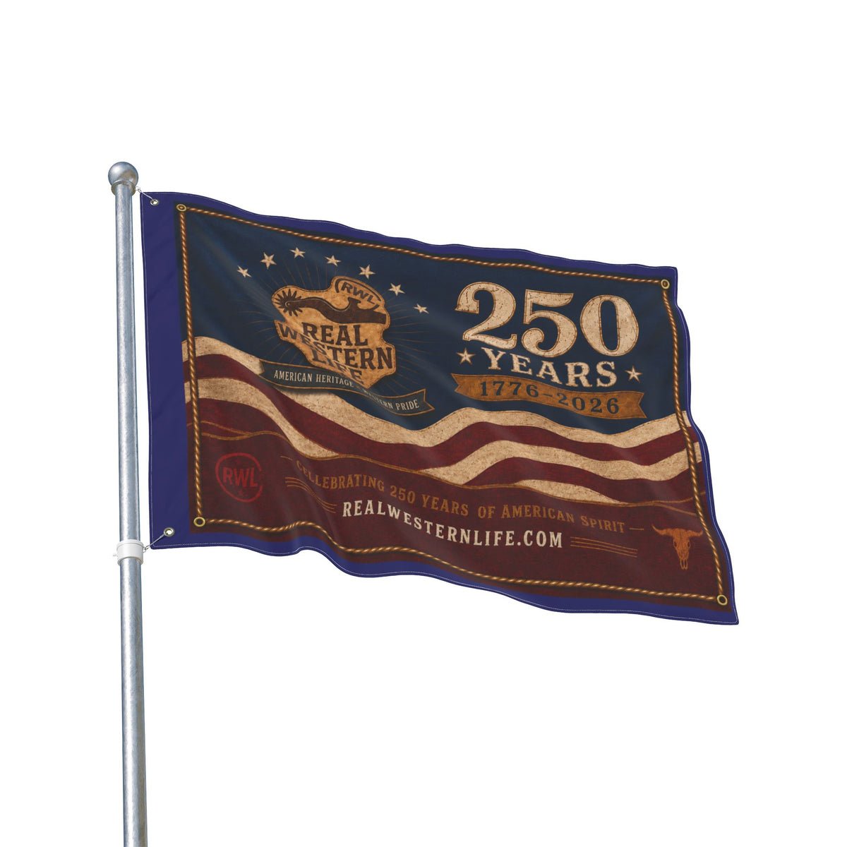 RWL 250 Years Real Western Life Double-Sided Patriotic Flag #2
