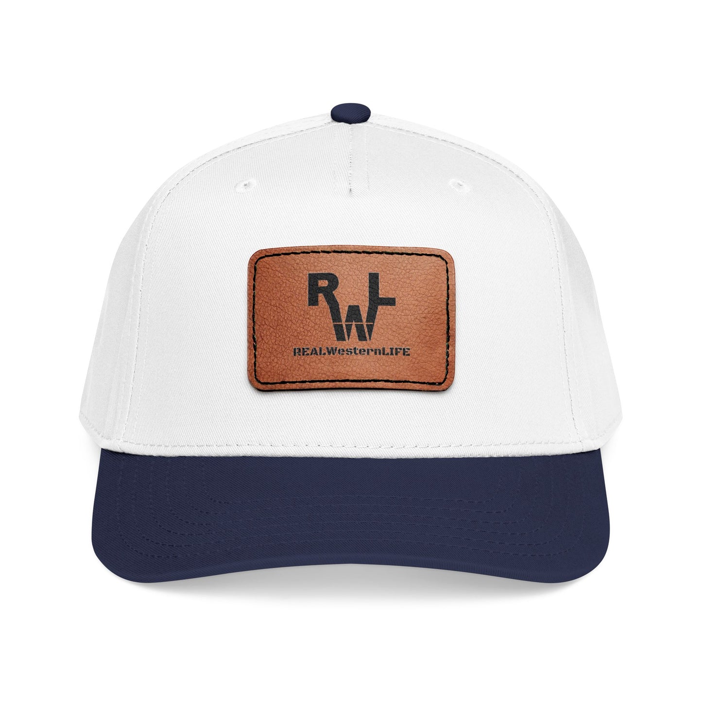 Real Western Life -Leather Patch Baseball Cap — Retro Rugged Logo Hat