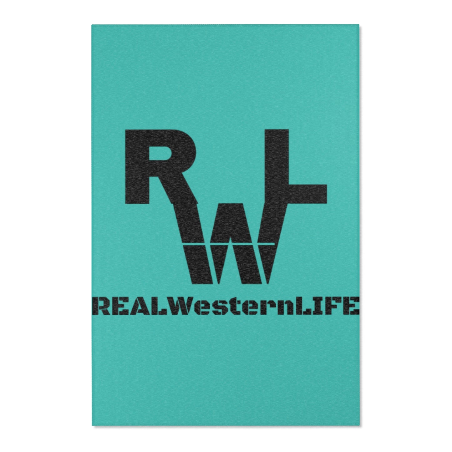 Real Western Life (RWL) Black Brand-  Home Decor Teal Area Rug - Customize
