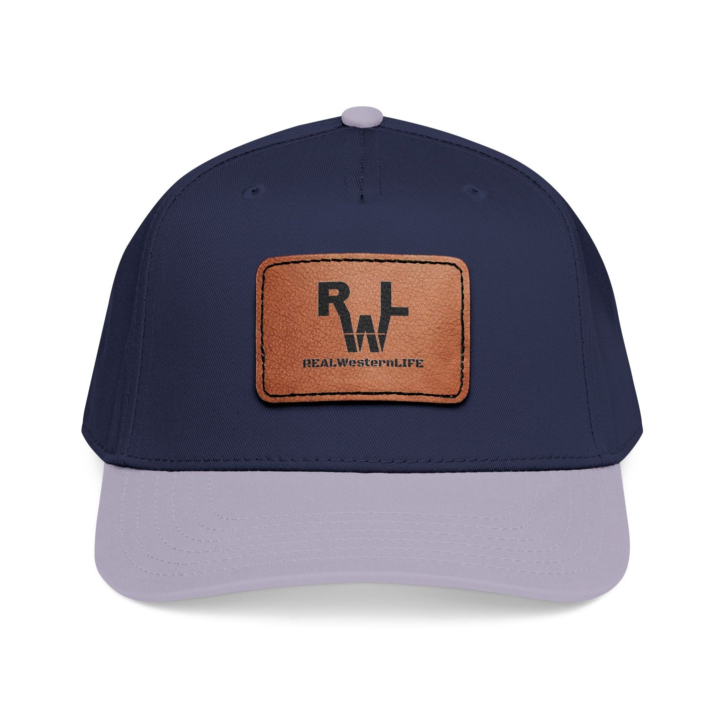 Real Western Life -Leather Patch Baseball Cap — Retro Rugged Logo Hat