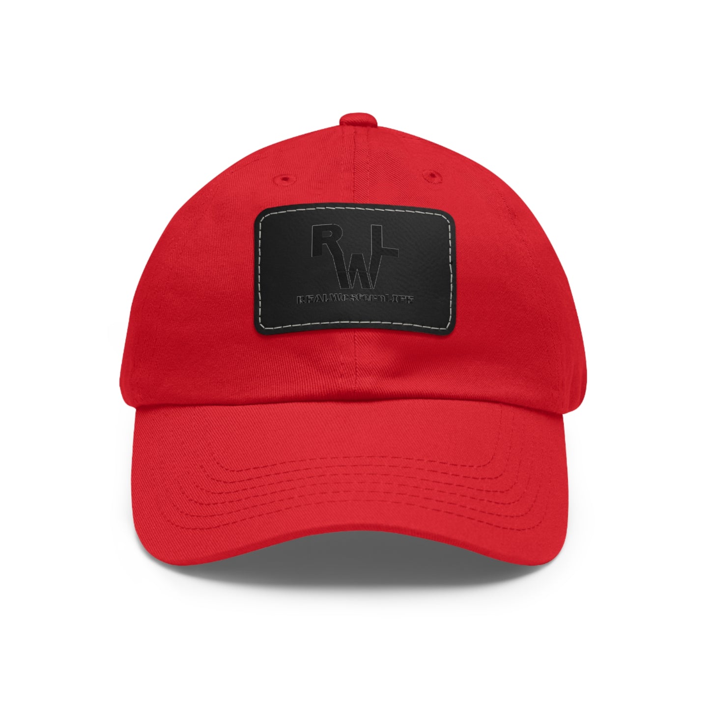 Leather Patch Dad Hat — RW RealWaterLife Logo Adjustable Baseball Cap