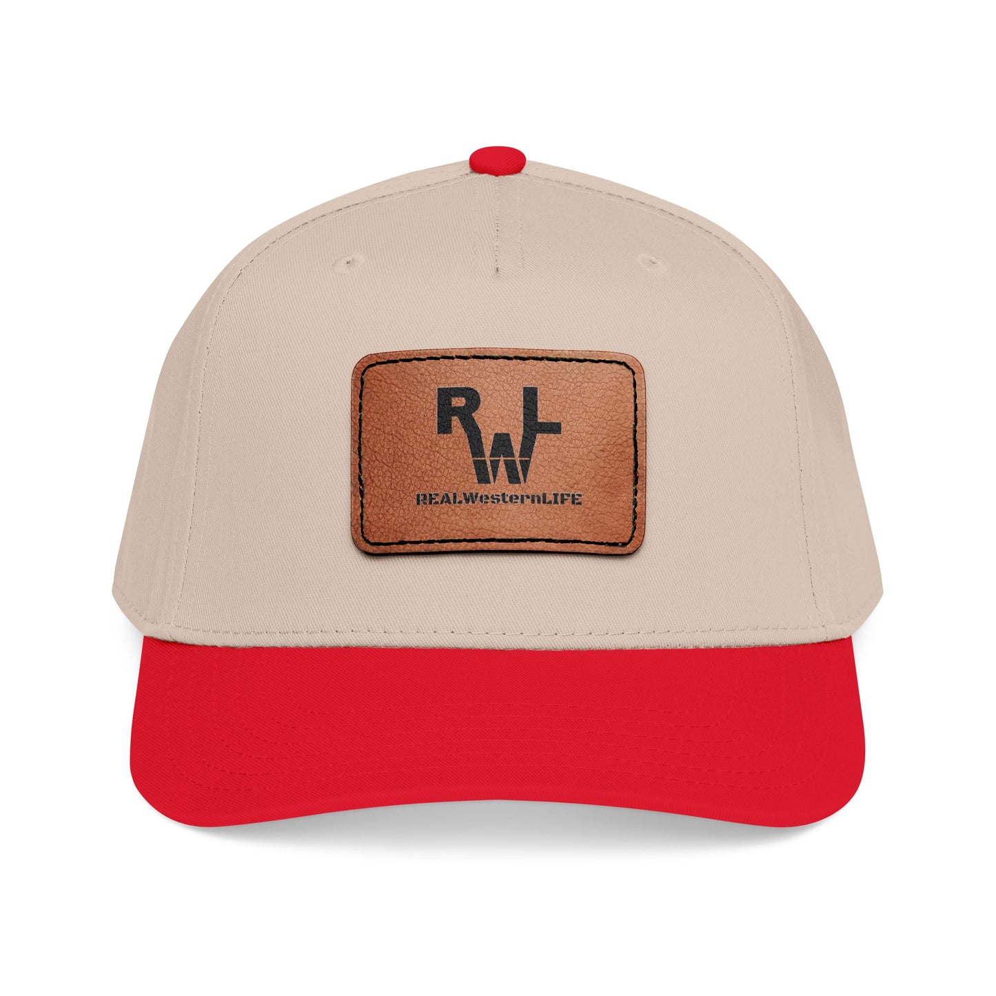Real Western Life -Leather Patch Baseball Cap — Retro Rugged Logo Hat