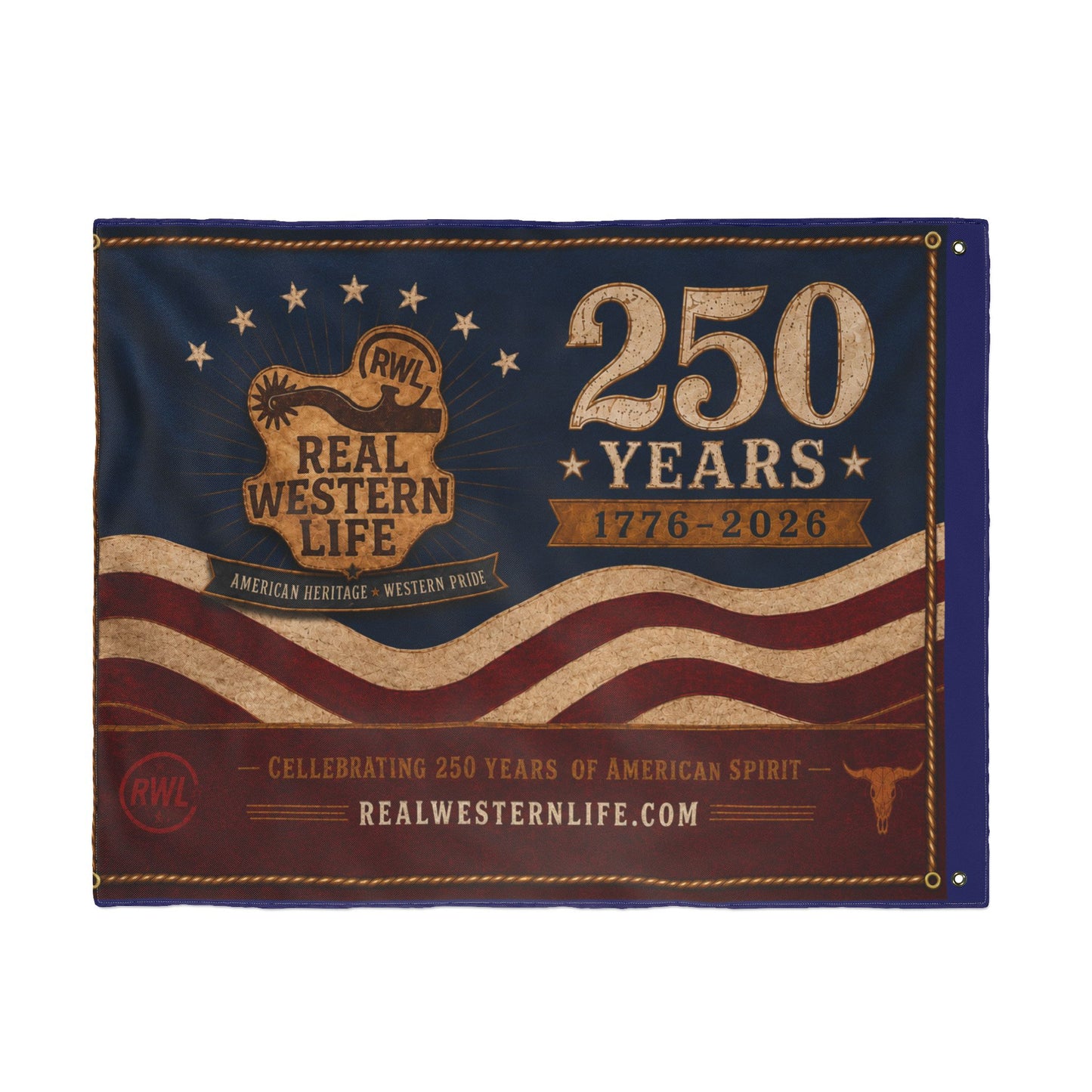 RWL 250 Years Real Western Life Double-Sided Patriotic Flag #2