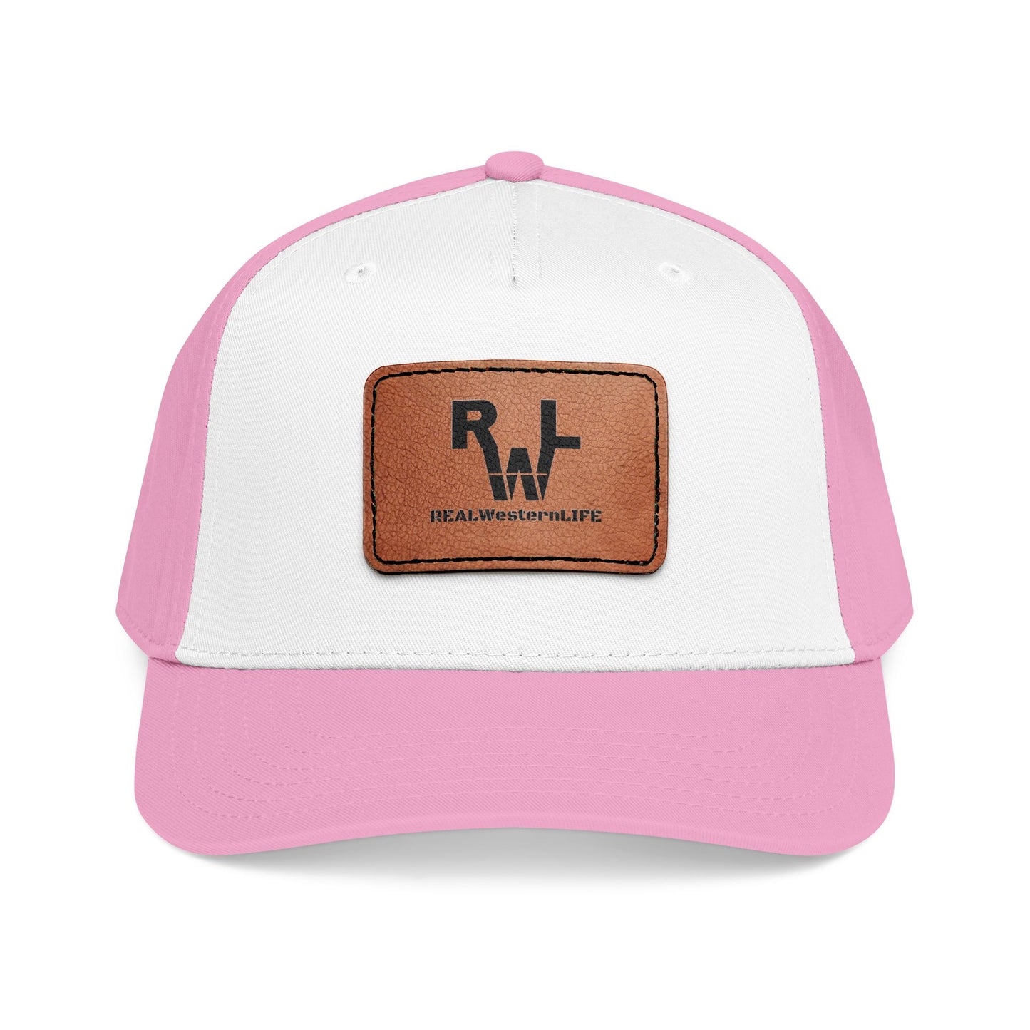 Real Western Life -Leather Patch Baseball Cap — Retro Rugged Logo Hat