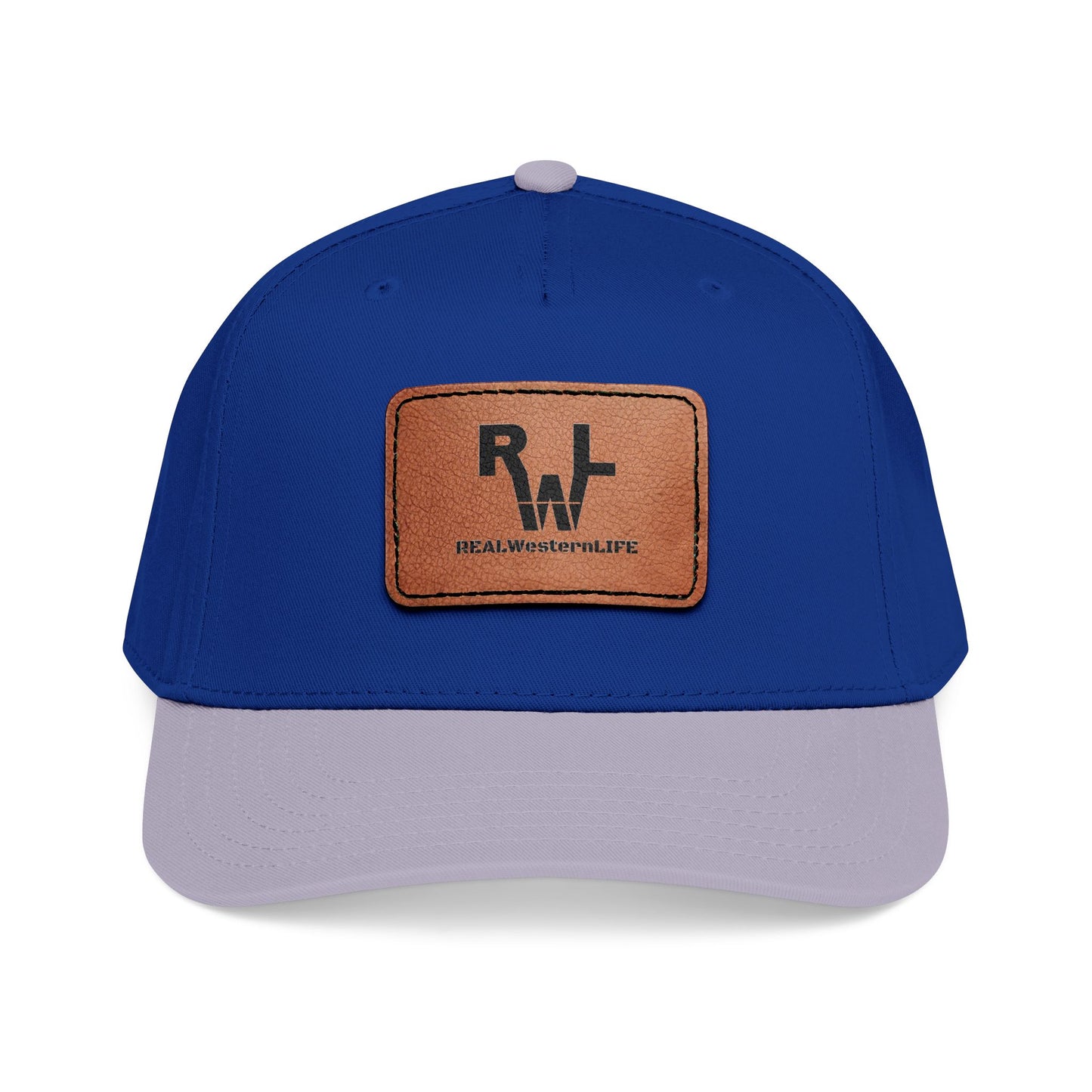 Real Western Life -Leather Patch Baseball Cap — Retro Rugged Logo Hat