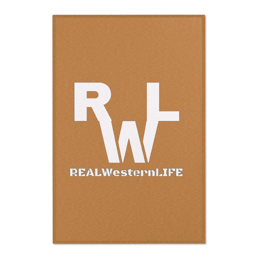 `Real Western Life (RWL) White Brand -  Home Decor Area Rug - Customize with your own Brand/Ranch name or leave it RWL Branding