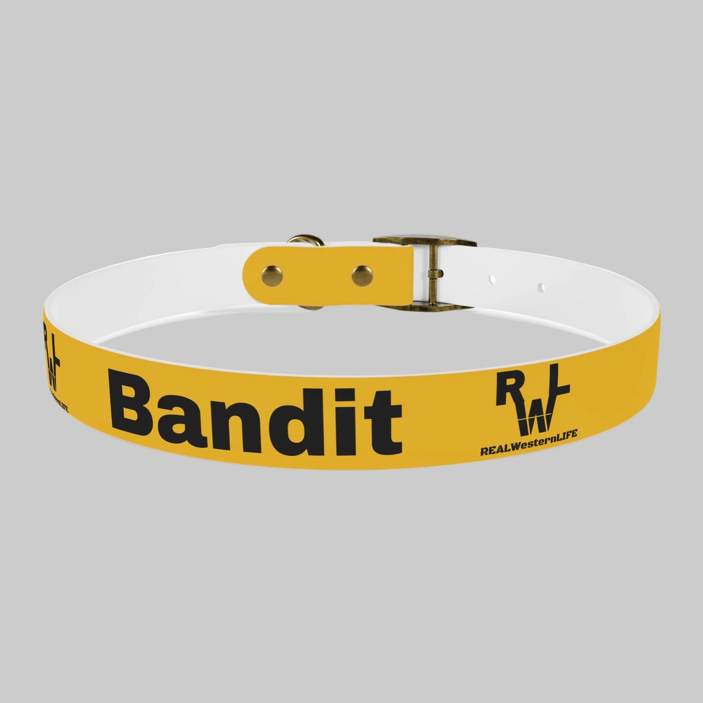 Dog Collar - Yellow - Customizable with your own Ranch/Brand, and Dogs name or leave it with RWL Branding and your dogs name.